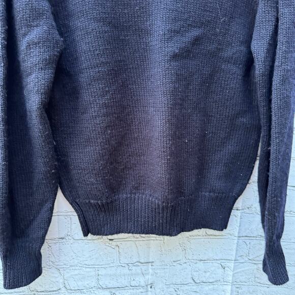 Vintage Sweater JH Collection 100% Wool Knit Fall Small Floral Black 1980s - Picture 6 of 7